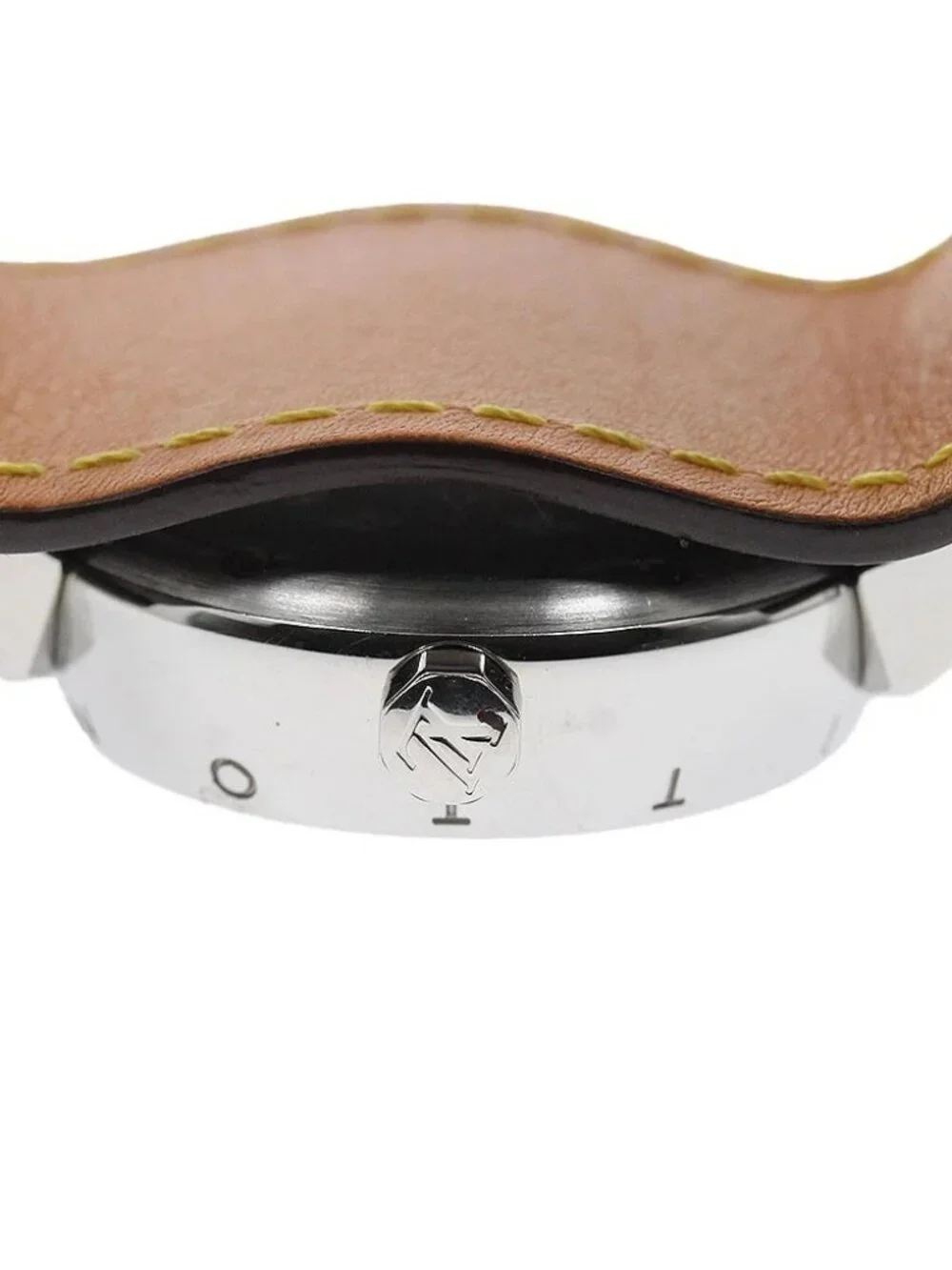 LOUIS VUITTON Tambour Q1211 Date Brown Dial Quartz Ladies Watch_970964
